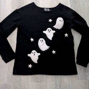 Putré-Fashion Peek-a-Boo Ghost Sweater Black Spooky Goth Small